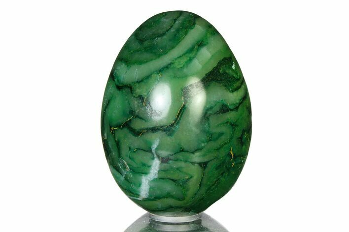 Polished Vibrant Green Buddstone Egg - South Africa #322417